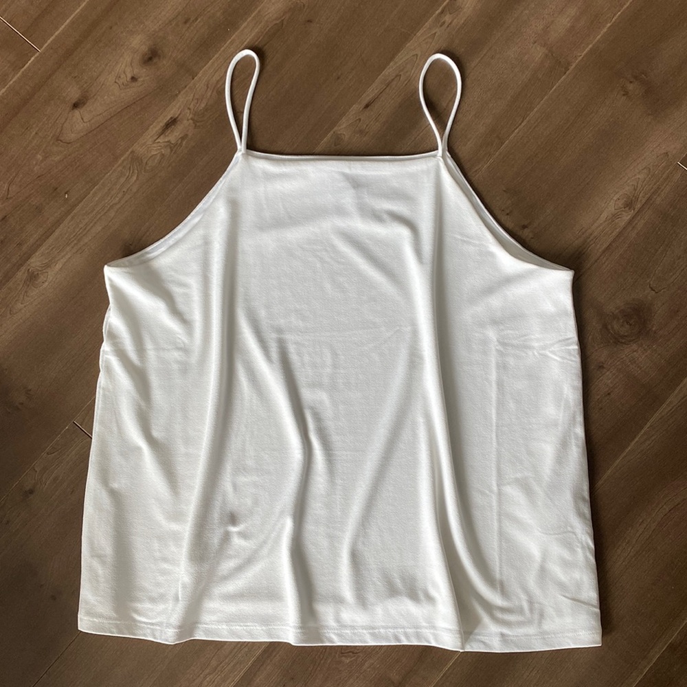 White square neck tank